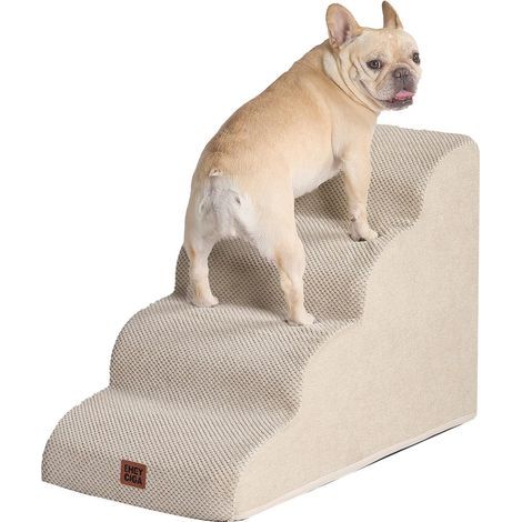 Hunderampe mit 4 Stufen, hochdichtem Schaumstoff, rutschfester Oberfläche, waschbarem Bezug für Sofa und Bett (1/5)