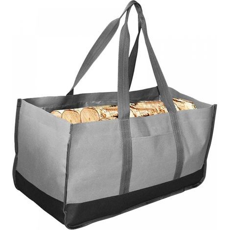 Large Capacity Firewood Carrier, Firewood Carrier Bag, Durable Wooden Log Holder (Gray and Black Color Matching) (1/5)