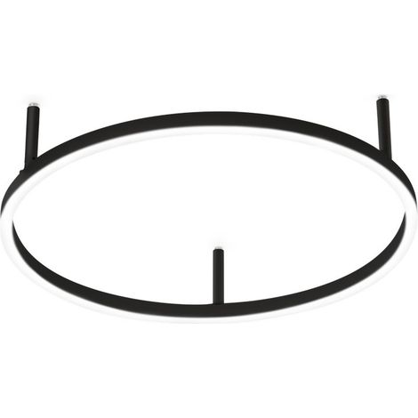 Ideal Lux ORACLE Anneau Led Intégré Semi Plafonnier Noir 50cm 3000K (1/2)