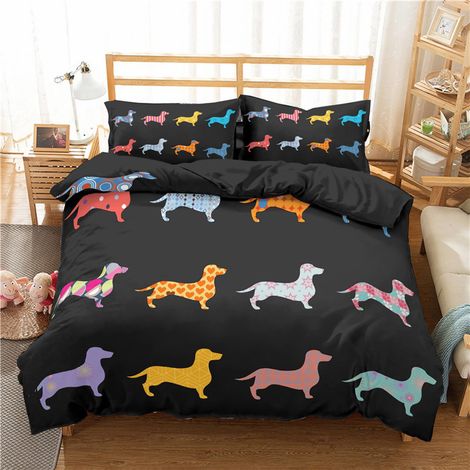 Parure de lit 3D en microfibre avec housse de couette de 135 x 200 cm et taie d'oreiller de 80 x 80 cm avec fermeture éclair - Douce et agréable - Pour le sommeil (1/5)