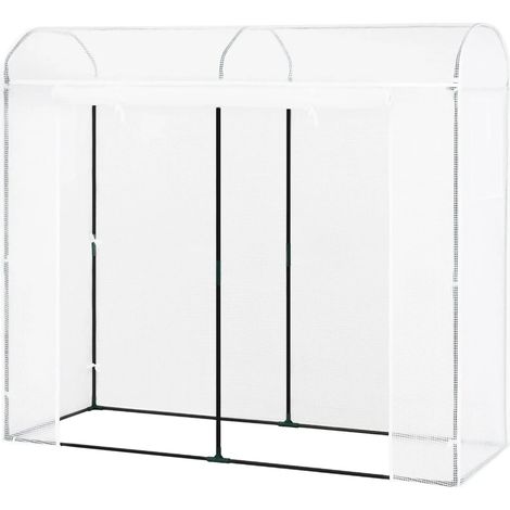 Weie Tunnel-Gew4chshaus 170 x 68 x 200 cm aus Stahl und Polyethylen (1/5)