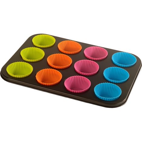 Vanora Home 12er-Muffinblech, Teflonbeschichtung, Silikonformen (1/3)