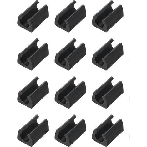 Protège-pieds de chaise - Noir - Protège-pieds pour chaises à structure tubulaire ronde - Pieds de chaise à structure tubulaire - Lot de 12 - Feutre (1/5)