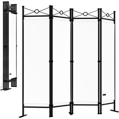 CASARIA® 2er Set Paravent 180x163cm 4-teilig Blickdicht Faltbar Freistehend Trennwand Stabil Wohnzimmer Schlafzimmer Home Office Trennwand Weiß (1/5)