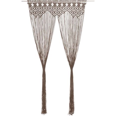 vidaXL Rideau en macramé Taupe 140x240 cm Coton (1/5)