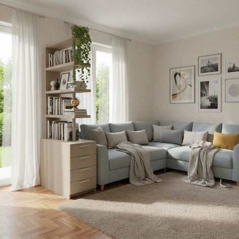 Comodino libreria salvaspazio con design moderno - Narciso - Grigio fumo (1/5)