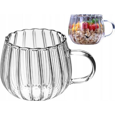 Taza ECARLA con paredes onduladas, acanalada, 400 ml SZK52