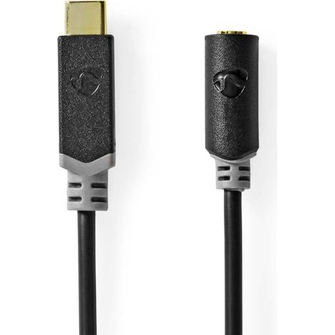 Adaptador usb c usb 20 usb c macho hembra de 35 mm 100m redondo chapado en oro pvc negro caja