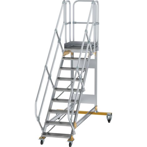 MUNK Plattformtreppe fahrbar 45° Stufenbreite 600mm 9 Stufen (1/2)
