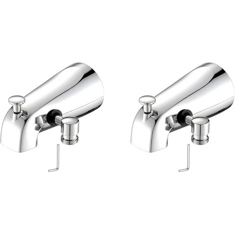 2X Bec de Baignoire avec Inverseur, de Baignoire avec Inverseur de Douche et Clé Hexagonale pour Tube en Cuivre de 1/2 Pouce, 5,3 Pouces (1/5)