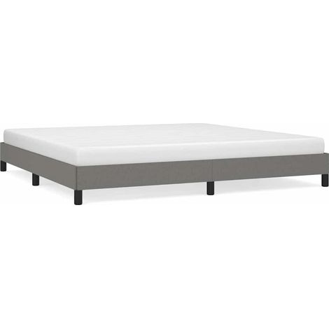 Maison Exclusive - Cama sin colchón tela gris oscuro 200x200 cm (1/5)
