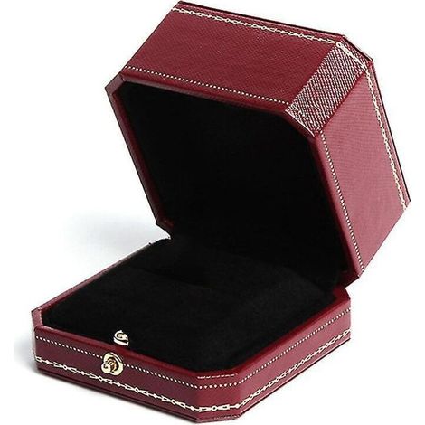 Luxuriöse Ringbox im Vintage-Design, Schmuckständer, ideales Verlobungsaccessoire, Valentinstags- oder Hochzeitsgeschenk (rot) (1/5)