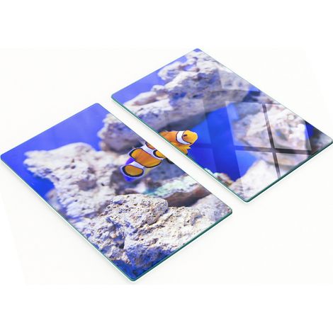 Juego de dos tablas de cocina de cristal Nemo Arrecife de Coral 2x30x52 cm (1/5)