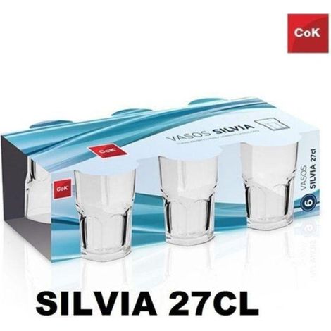 27 cls vaso silvia agua cok similar vaso spania bormioli - caja 6 unidades