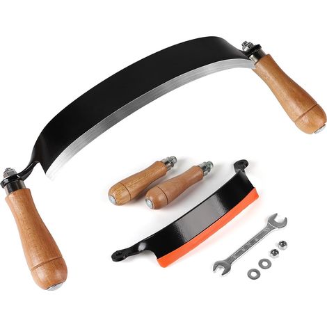 250mm Curved Wood Debarking Knife (10'')  With Blade Protection and Non-Slip Handle, High Steel, for Carpenters Woodcutters (1/5)