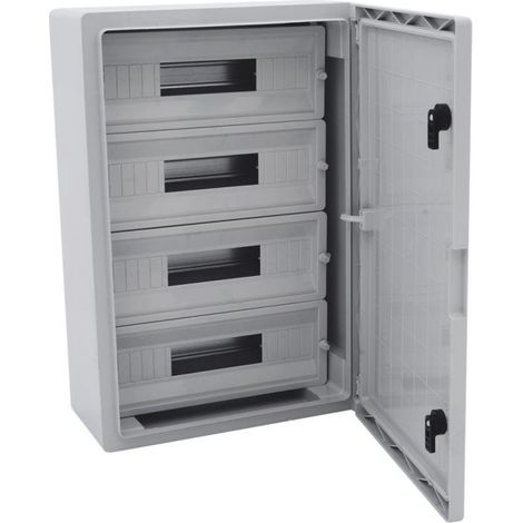 Delonghi – Coffret électrique nu 68 modules 600x400x200mm – Étanche IP65 – Résistant aux chocs IK10 – Avec rail DIN et kit de fixation