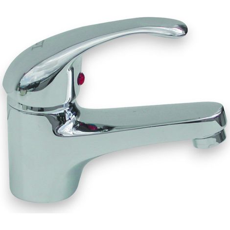 Rubinetto acqua miscelatore monocomando lavabo in ottone cromato (1/5)