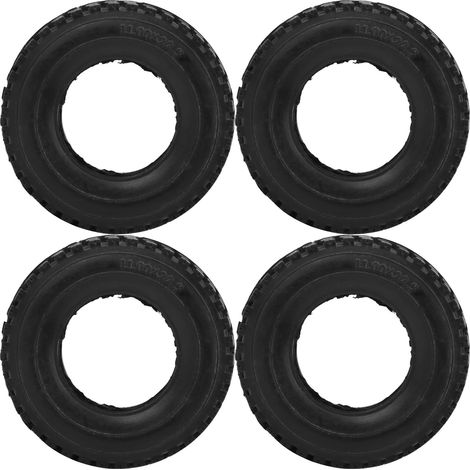 Lot de 4 pneus de 20 mm de large à motif pierre concassée pour camion tracteur Tamiya 1/14 RC (noir) (1/5)