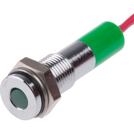 Voyant LED lumineux Vert RS PRO, dia. 6mm, 24V c.c., taille de la lampe 3 mm, IP67 ( Prix pour 1 )