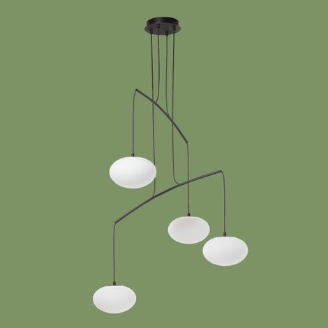 Grande lampe à suspension globe Press noir (1/3)