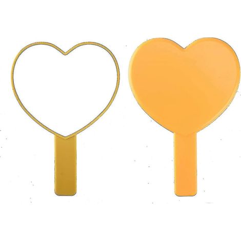 Miroir de voyage en forme de cœur, miroir cosmétique avec poignée – orange (1/5)