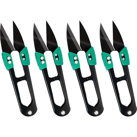 4 Pièces Secateur de Jardin, Petites Ciseaux Jardinage Professionnels, Ciseaux de Portables, Outils de Pépinière, Multifonctionnels, Sécateur pour Bonsai, Fleurs, Plantes (Noir) (1/5)