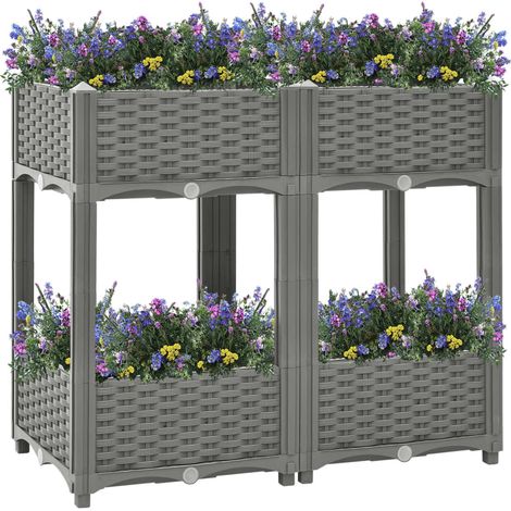 Jardinière, Pot de Fleurs d'extérieur, 80x40x71 cm Polypropylène OIB1838E (1/5)