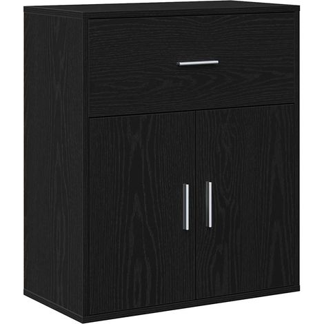 Maison Exclusive - Credenza Rovere Nero 60 x 31 x 70 cm Legno multistrato