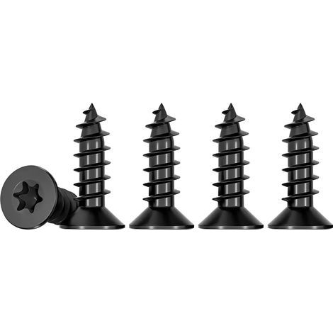 - Vis à bois Torx - Vis M3 x 12 mm - Noir - Acier inoxydable A2 - Tête fraisée - Torx TX10 - 50 pièces (1/5)