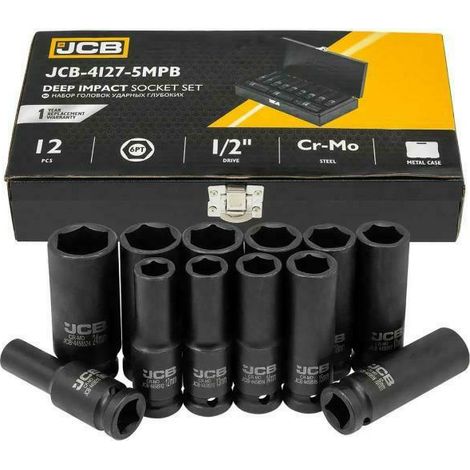 Jcb accesorios de impacto día.kpl. 12el.1/2"  6-lados. (10-24mm)