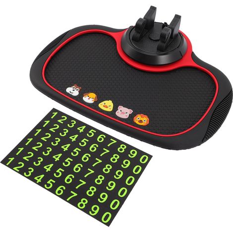 Coussinet Lavable pour Téléphone Antidérapant en PVC Affichage Temporaire Numéro de Stationnement et Pratique Tableau de Bord de Voiture pour Conduite (1/5)
