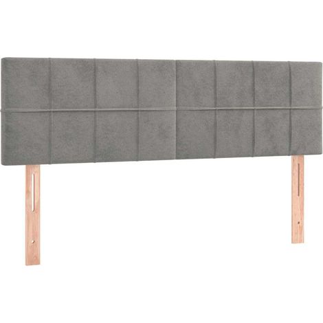 Maison Exclusive - Kopfteile Hellgrau 144x5x78/88 cm Samt (1/5)