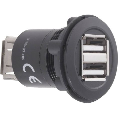 [GEBRAUCHT] B-Ware TRU COMPONENTS USB A Steckverbinder Adapter Buchse Schwarz Einbau 2fach