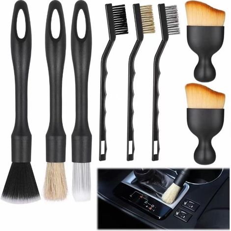 8-teiliges Autopflege-Bürstenset, automatische Autopflegebürste, Autoreinigungsbürsten, Fahrzeugpflegebürsten, für Armaturenbrett, Lüftungsschlitze und Innenraum