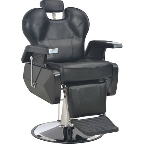 Silla de peluquería de cuero sintético negra 72x68x98 cm
