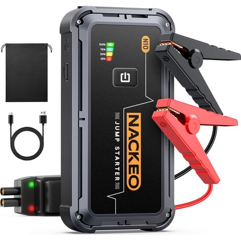 Starthilfe Powerbank 5000A für PKW, SUV, Motorrad, 12V Booster bis 9L Benzin/8.5L Diesel mit LED-Licht (1/5)