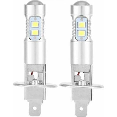 Ampoules de phares, kit de 2 ampoules LED H1 6000K Ultra White 100W pour feux de croisement (1/4)