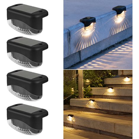 Applique murale extérieure d'escalier de chemin lampe solaire lumières marche solaires extérieures clôture à LED 4 (1/5)