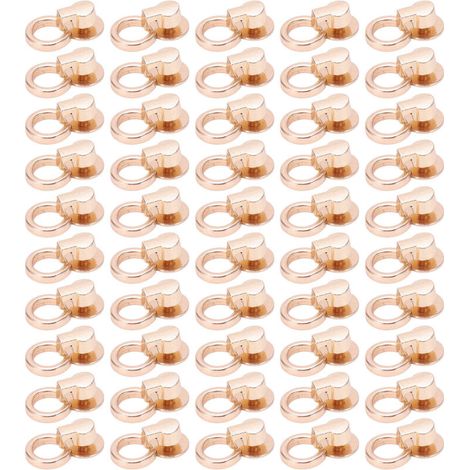 50 Ensembles Rivets Moine avec Anneaux, Tête Ronde 13x12mm Cuivre Haut Brillant pour Vêtements Sacs Chaussures DIY Doré (1/5)