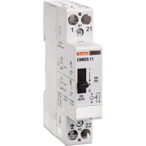 Modulares Schütz mit Handsteuerhebel 20 A 1 Öffner 1 Schließer Spule 24 V AC/DC CNM2011024