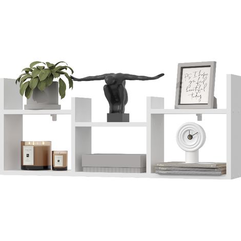 Estante de pared colgante para cocina, salón, dormitorio, 100 cm - FILO Estante de pared colgante para cocina, salón, dormitorio, 100 cm, blanco (1/4)