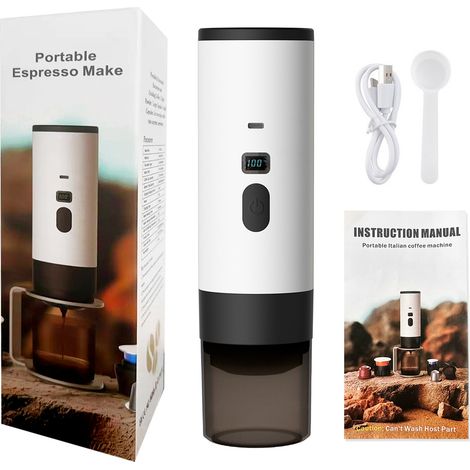 Cafetière portable 3 en 1 - Chauffage sans fil avec affichage numérique, cafetière de voyage pour camping, cafetière pour voiture (1/5)