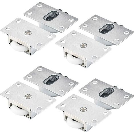 INHHUB 4 Paires Roues à Rouleaux pour Armoire Roues à Rouleaux pour Porte Coulissante Roulettes Placard Coulissant Galet de Armoire Porte Galet de Roulement-INHHUB (1/5)
