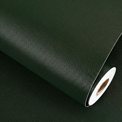 (Vert foncé, 50 x 200 cm) Tissu en cuir artificiel PU auto-adhésif à forte adhérence, adapté aux intérieurs automobiles et aux canapés. (1/5)