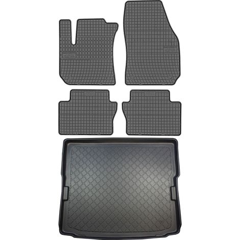 Opel Zafira B Minivan de mayo de 2005 a 2014. JUEGO - alfombrillas de goma para coche + alfombrilla para maletero.