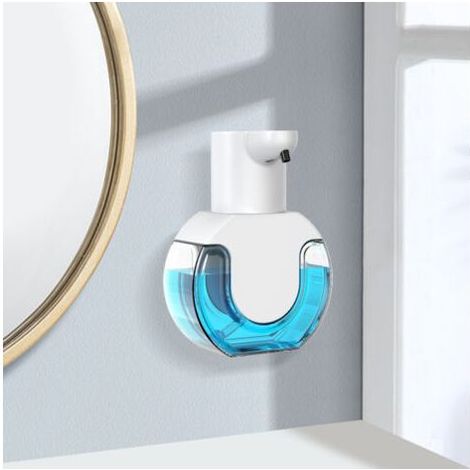Distributeur de Savon Automatique 4 Niveaux Réglable 430ml Distributeur Savon Mural Rechargeable USB Distributeur de Savon Mousse Électrique pour Salle de Bains Cuisine Bureau École