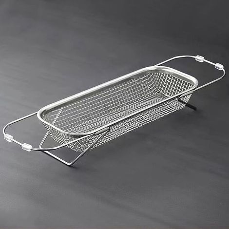 Égouttoir - Support Évier Extensible - Acier Inoxydable - Pour Cuisine Salle De Bain Balcon - 46 x 13 x 6,5 cm (1/5)