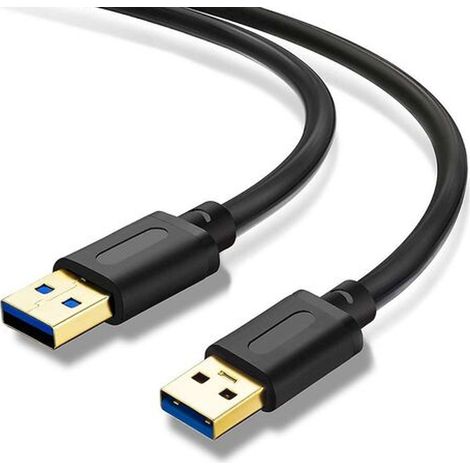 Câble USB 3.0 A vers A mâle de 1,8 m (6 pieds), câble USB mâle vers mâle de 90 cm (3 pieds) plaqué or (1/4)
