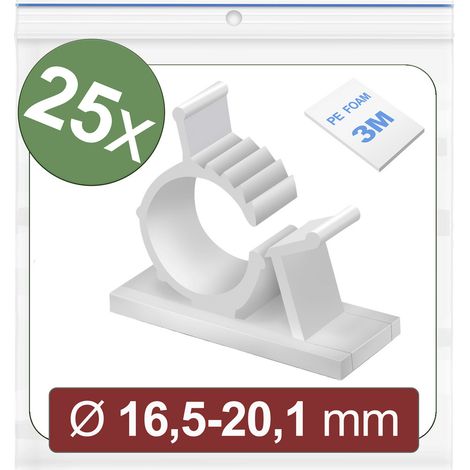 Quadrios 24CA448 Befestigungssockel selbstklebend 24CA448 Bündel-Ø-Bereich 16.5 bis 20.1 mm   Weiß 2