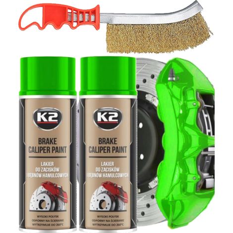 2 x Peinture pour étriers de frein K2 400 ml verte + pinceau (1/5)